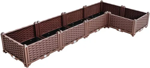 Vista 31 de BAOYOUNI - Juego de jardinera cuadrada para interiores o exteriores, maceta de plástico, caja de cultivo para verduras frescas, hierbas, flores