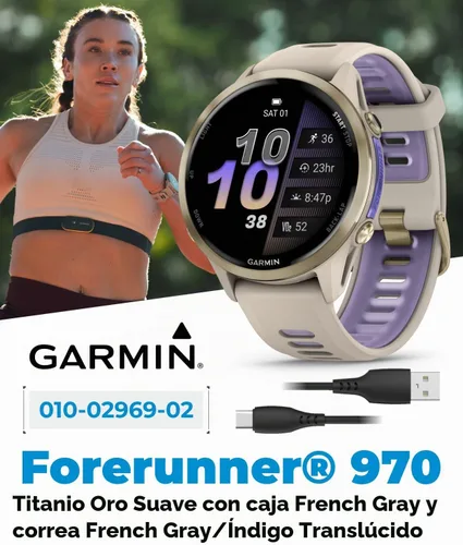 Vista 5 de Garmin Forerunner 955 - Reloj inteligente para correr con GPS y capacidad de carga solar, adaptado a triatletas, batería de larga duración, paquete