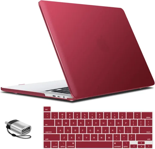 Vista 18 de IBENZER - Carcasa rígida de tacto suave para MacBook Pro de 13 pulgadas con Touch Bar y Touch ID, con funda de teclado y adaptador Type C