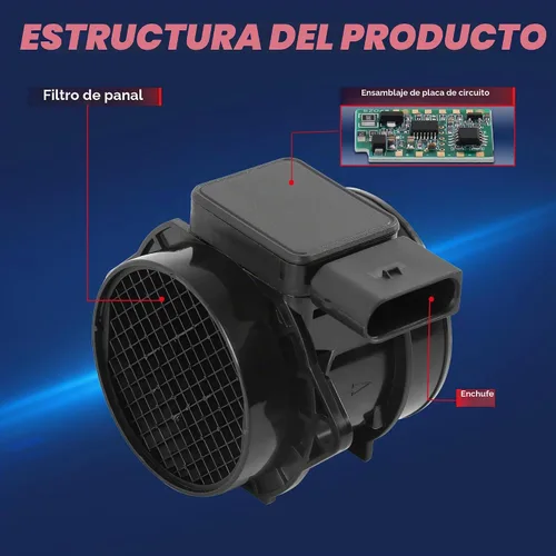 Vista 2 de MOSTPLUS 0280218207 Medidor de sensor de flujo de aire masivo de 5 pines, MAF compatible con Chevrolet Aveo Pontiac G3 1.6L 2009-2011
