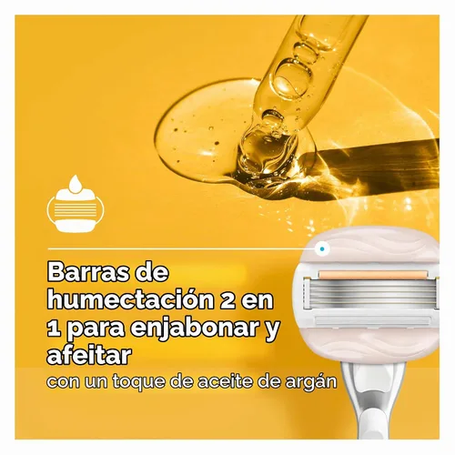 Vista 4 de Venus MoistureGlide - Cuchillas de afeitar para mujer, con barras de gel de afeitado integradas, 6 repuestos de cuchillas de afeitar