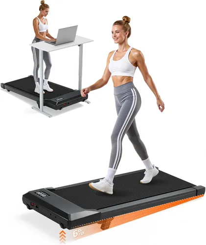 Vista 10 de Walking Pad with 6% Incline, 300LBS Capacity Under Desk Treadmill for Home Office, Quiet Portable Mini Treadmill with App & Remote Control, No