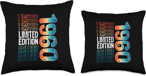 Vista 3 de Limited Edition Vintage 1960 Retro Birthday Throw Pillow