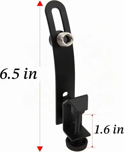 Vista 5 de 1 unids Yootones Drum Micrófono a prueba de golpes Clip Rim Mount Holder Metal Universal Mic Set Clamp Ajustable (negro)