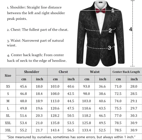 Vista 7 de COOFANDY - Chaqueta de esmoquin para hombre, diseño floral con estampado de cachemira