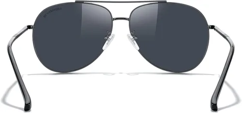Vista 4 de MERRY'S Lentes de sol de aviador para mujeres y hombres, lentes de espejo polarizadas con funda, lentes de sol polarizadas para conducción, 2.362 in
