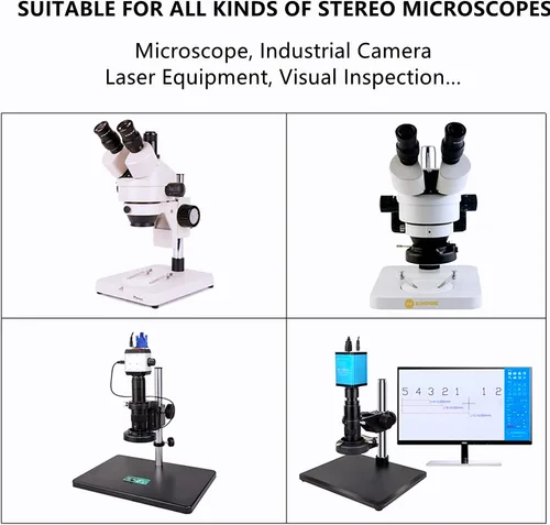 Vista 4 de TreochtFUN - Iluminador ajustable con anillo de luz LED para microscopio 144 Microscope Light Source for Lab Stereo ,with Industry Power Adapter