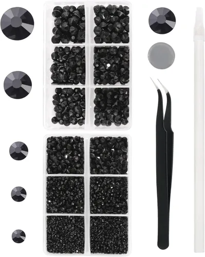Vista 22 de 6796PCS Diamantes de Imitación Termoadhesivos de Aguamarina Piedras de Cristal de Vidrio para Tela Ropa Camisas Brillantes Parte Trasera Plana