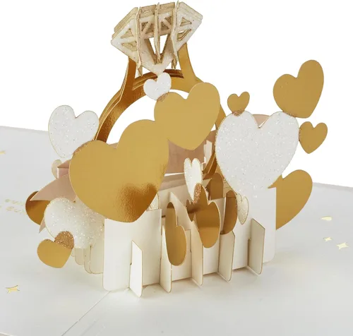 Vista 5 de Hallmark Signature Paper Wonder - Tarjeta de compromiso emergente (anillo de diamantes)
