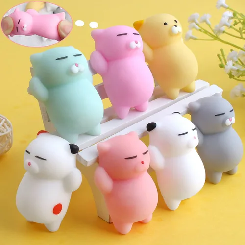 Vista 7 de Outee 12 piezas de juguetes de animales Mochi lindos Mochi para aliviar el estrés, animales Mochi, recuerdos de fiesta para niños, mini animales