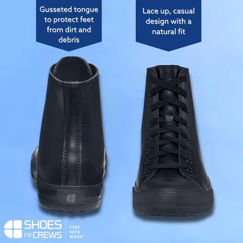 Vista 5 de Shoes for Crews Zapatillas de trabajo unisex antideslizantes de caña alta - Zapatos cómodos y resistentes al agua para mujeres y hombres