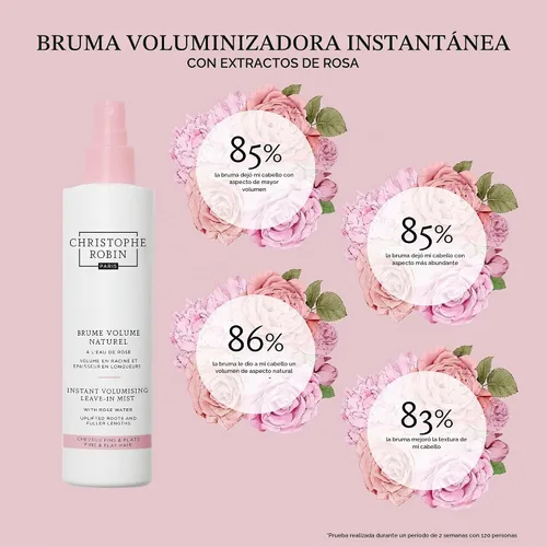 Vista 7 de Christophe Robin Bruma voluminizadora instantánea con agua de rosas