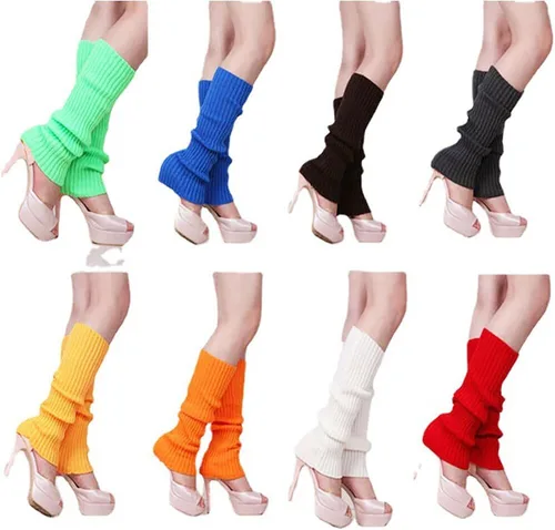Vista 8 de Bobuluo Guantes de invierno sin dedos para hombres y mujeres, calentadores de piernas de lana, guantes largos de punto para piernas, mangas