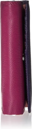 Vista 3 de VISCONTI Rainbow Collection Bora - Cartera y monedero de cuero suave para mujer, multicolor, grande, triple, RB43, Rosado