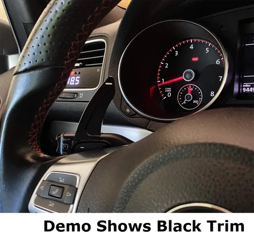 Vista 3 de iJDMTOY Extensiones de paleta grandes con acabado negro brillante compatibles con Volkswagen MK6 Golf/GTI CC Tiguan Touareg Beetle Jetta (A6), etc