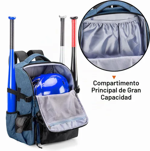 Vista 2 de DSLEAF Baseball Backpack for 4 Bats, Softball Bat Bag with Helmet Holder