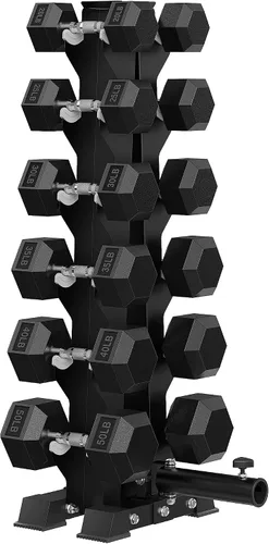 Vista 23 de HANDBODE Dumbbell Set with A-Frame Rack, Rubber Coated Dumbbells 260-600 lb