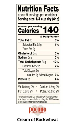 Vista 2 de Pocono Crema orgánica de cereal de trigo sarraceno (3x13 oz.)