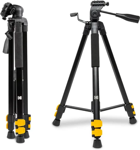 Vista 6 de Kodak PhotoGear Trípode de 62 pulgadas con control remoto Trípode de aluminio compacto de 3 secciones que se ajusta de 22 a 62 pulgadas, placa