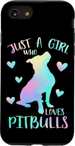 Vista 18 de Just a Girl Who Loves Pitbulls Watercolor Cute Pitbull Mama Case for iPhone 17