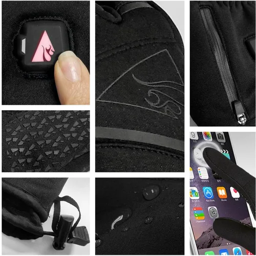 Vista 5 de ActionHeat Guantes térmicos con batería para hombre, delgados, impermeables, guantes eléctricos, 3 ajustes de calor, hasta 8 horas de tiempo