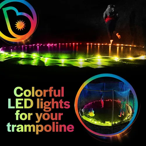 Vista 2 de Brightz BounceBrightz LED Trampoline Lights, Color Changing - Motion Sensing - Changes Colors When You Jump - Fits 8FT 10FT 12FT 14FT 15FT