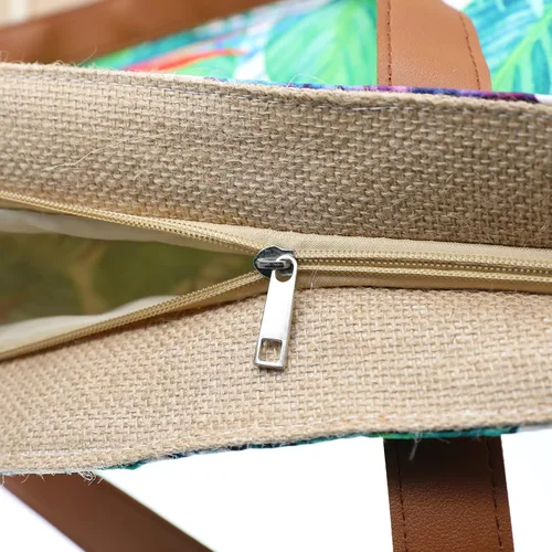 Vista 83 de Bolso grande de paja para mujer, tejido de ratán, bolso de playa de verano, a rayas
