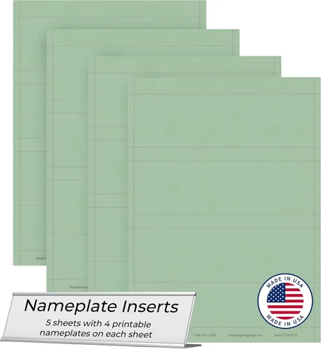 Vista 7 de Insertos de placa de identificación de papel perforado, paquete de 20 (8 x 2 pulgadas, azul)