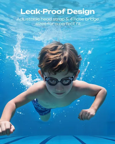 Vista 3 de OLANRUN Swim Goggles for Kids 6-14, Anti-Fog UV Protection Kids Goggles, Leakproof Pool Swimming Goggles for Youth Boys Girls