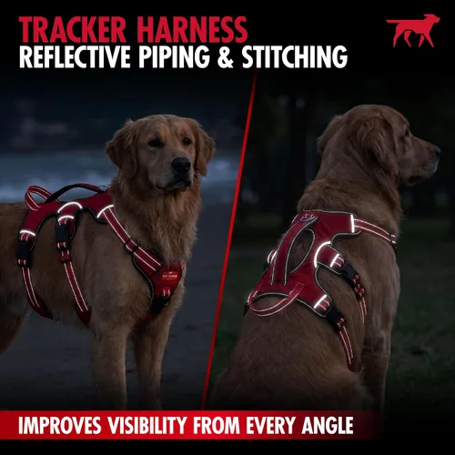 Vista 8 de Tuff Pupper Arnés para perro sin escape a prueba de escape, arnés ajustable de 5 puntos para perros, arneses acolchados para perros, arneses