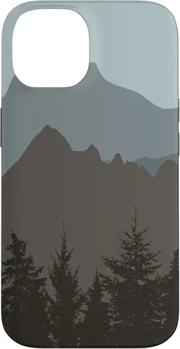 Vista 4 de Mountains Peaks - Carcasa para iPhone 17, diseño abstracto de paisaje natural, color gris y azul