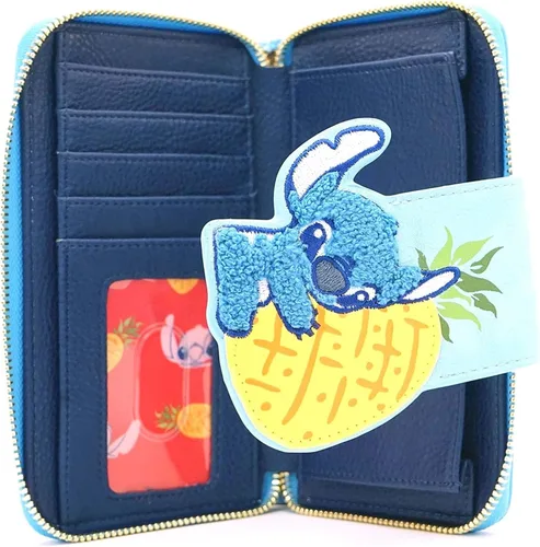 Vista 5 de Loungefly x Lilo y Stitch Pineapple Stitch Chenille Snap Wallet