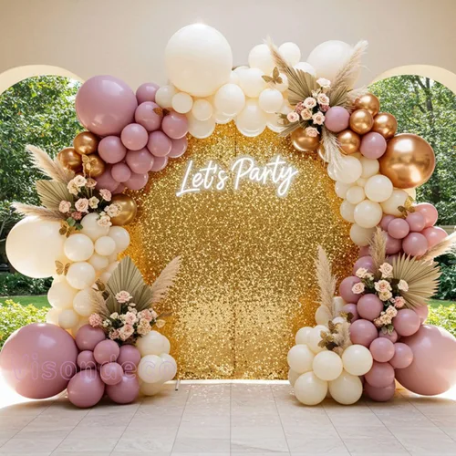 Vista 11 de Kit de arco de globos rosa, morado y verde menta, globos pastel de doble relleno con mariposas doradas para baby shower, cumpleaños de niña, tema