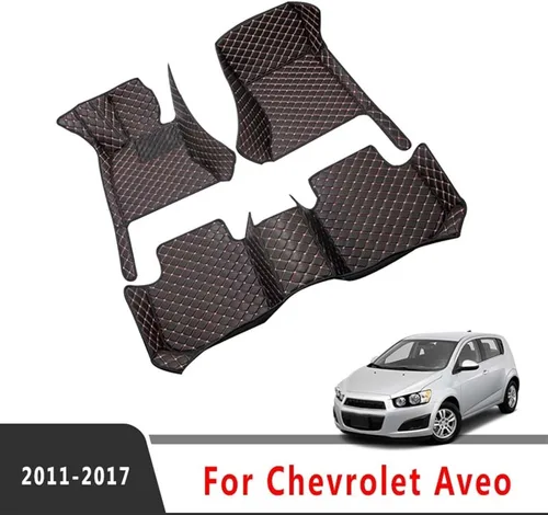 Vista 2 de Alfombrillas de coche para chevrolets Aveo MK2 Sonics 2011-2017, accesorios de automóvil, protector impermeable de cuero (color : LHD 3 piezas beige)