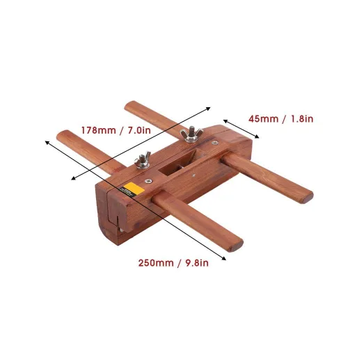 Vista 4 de Plano de mano de doble mango, plano de recorte de alisado de madera de palisandro de precisión para reparación de muebles de carpintería