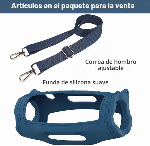 Vista 3 de Funda de silicona para altavoz Bluetooth portátil JBL Charge 6 Azul