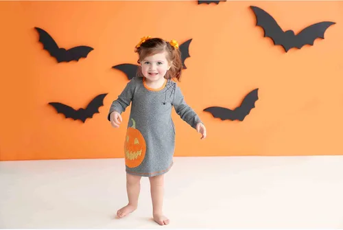Vista 2 de Mud Pie Vestido de camiseta de Halloween para niña de talla única para bebé