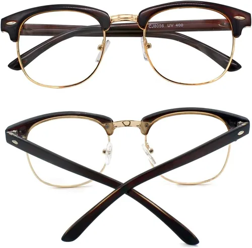 Vista 3 de BEISON Gafas de nerd con montura para hombre y mujer