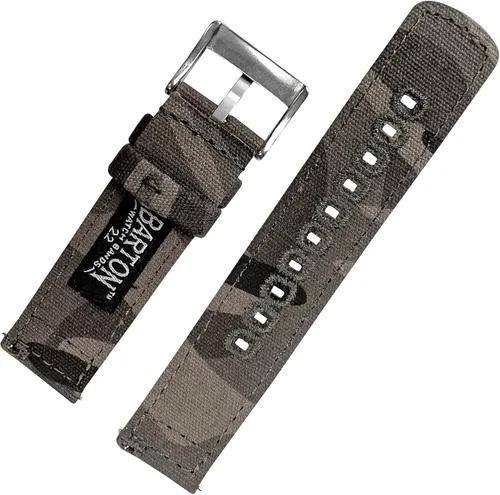 Vista 4 de BARTON Camouflage Canvas Quick Release Watch Band Straps - Choose Color & Width - 18mm, 19mm, 20mm, 21mm, 22mm, 23mm, or 24mm