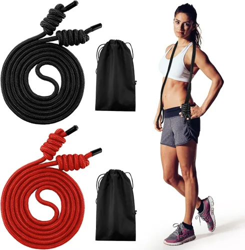 Vista 11 de Lewtemi 2 Pcs Flow Rope for Fitness Double Woven Workout Rope Adjustable Length Flow Jump for Working out Men Women Training Exercise Gym Indoor