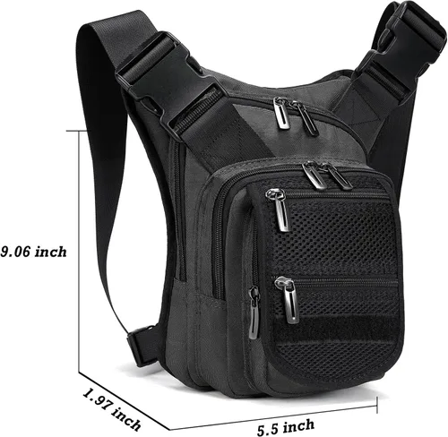 Vista 6 de NICGID Riñonera para la pierna, bolsa de muslo, bolsa de pierna caída, bolsas de cintura de senderismo para hombres y mujeres, bolsa de viaje al