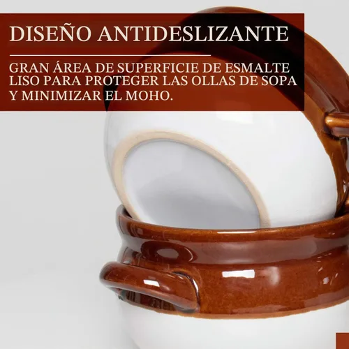 Vista 4 de Vumdua Tazones de Sopa de Cebolla Francesa con Asas, Cuencos de Cerámica para Servir Sopa de 16 Oz Crocks - Cuencos Aptos para Horno para Chile