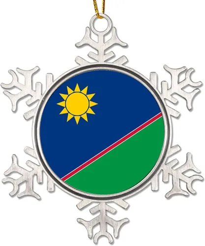 Vista 12 de Adornos de Navidad de metal con copo de nieve de Malta, recuerdo patriótico, regalo de recuerdo de país, adornos para árbol de Navidad, bandera