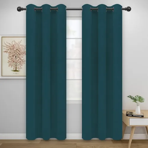 Vista 140 de Easy-Going - Cortinas opacas para dormitorio, aislamiento térmico sólido con ojales, cortinas de ventana para reducción de ruido, cortinas