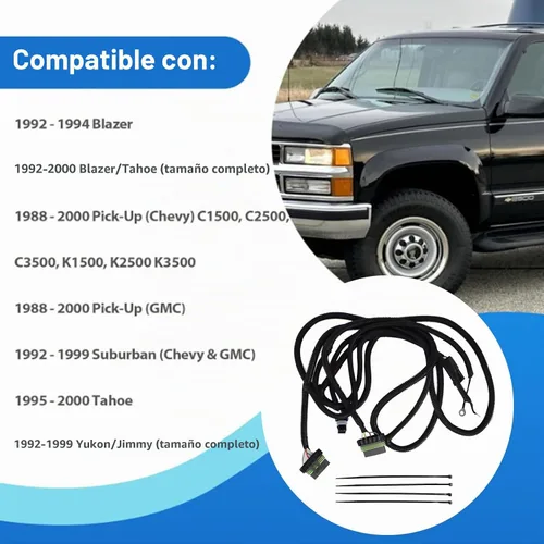 Vista 2 de Conector de cableado para luz trasera de camión Compatible con 1992-1994 Blazer 1992-2000 Blazer Tahoe 1988-2000 Pick-Up Chevy Pick-Up GMC 1992-1999