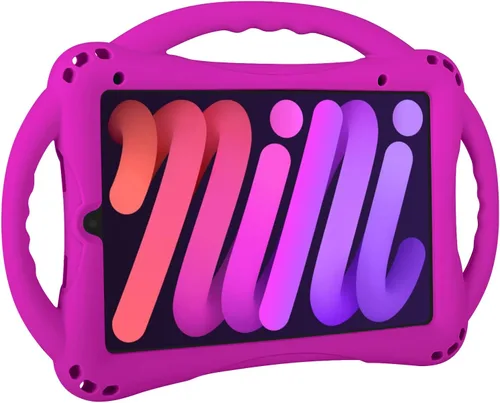 Vista 9 de TopEsct Funda infantil para iPad mini 7 (A17 Pro) 2024/iPad Mini6 2021, funda de silicona a prueba de golpes con soporte de asa para iPad mini