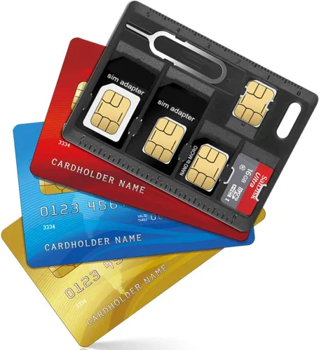 Vista 3 de 1 paquete de soportes para tarjetas SIM con bandeja abridor, juego de herramientas de almacenamiento de tarjetas para tarjetas de memoria Micro Nano