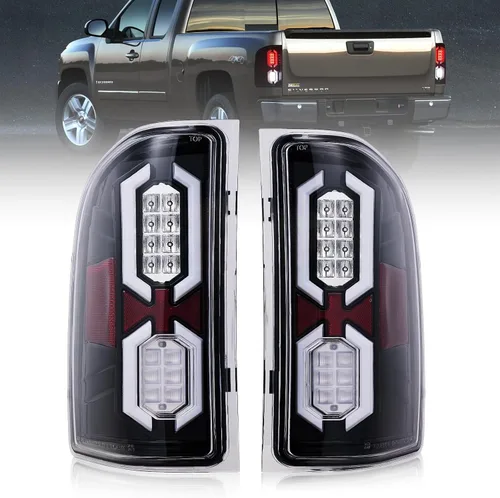 Vista 10 de Conjunto de luz trasera del lado del conductor para camioneta pickup Chevy Silverado estilo de fábrica 2007-2013 OE con bombillas y arnés