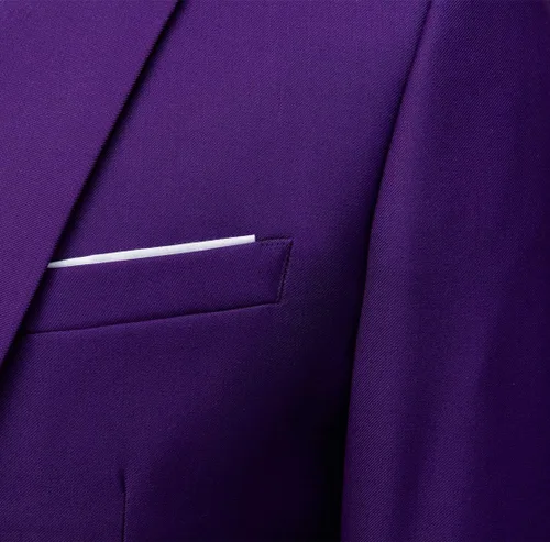 Vista 3 de MOGU Traje ajustado de 2 piezas para hombre, para baile de graduación, negocios, boda, baile (chaqueta de traje + pantalones)