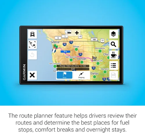 Vista 6 de Garmin dzl OTR610, navegador GPS grande, fácil de leer de 6 ', enrutamiento personalizado de camiones, imágenes satelitales Birdseye de alta